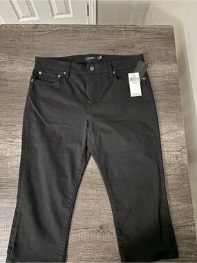 NWT Lauren Ralph Lauren Black Cropped Straight Jeans